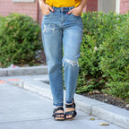 Kamryn Mid Rise Boyfriend Destroy Release Hem Jean