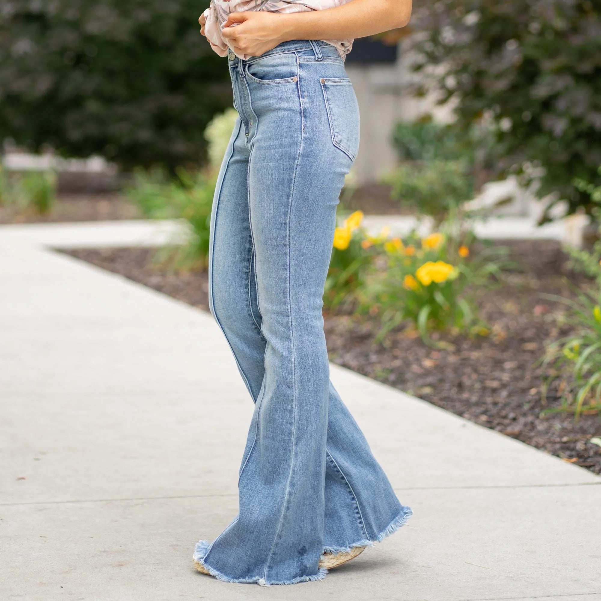 Calliope Flare Fray Hem Jean