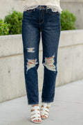 Michelle High Rise Magic Destroy Straight Leg Jean