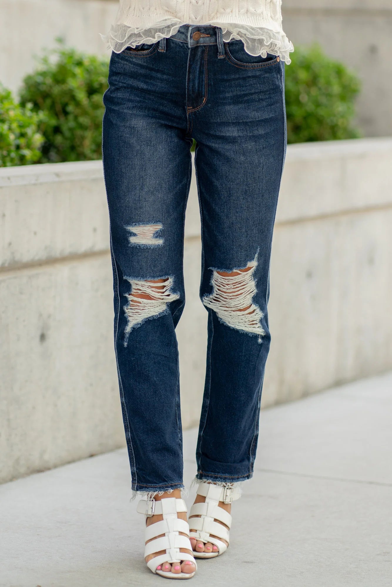 Michelle High Rise Magic Destroy Straight Leg Jean