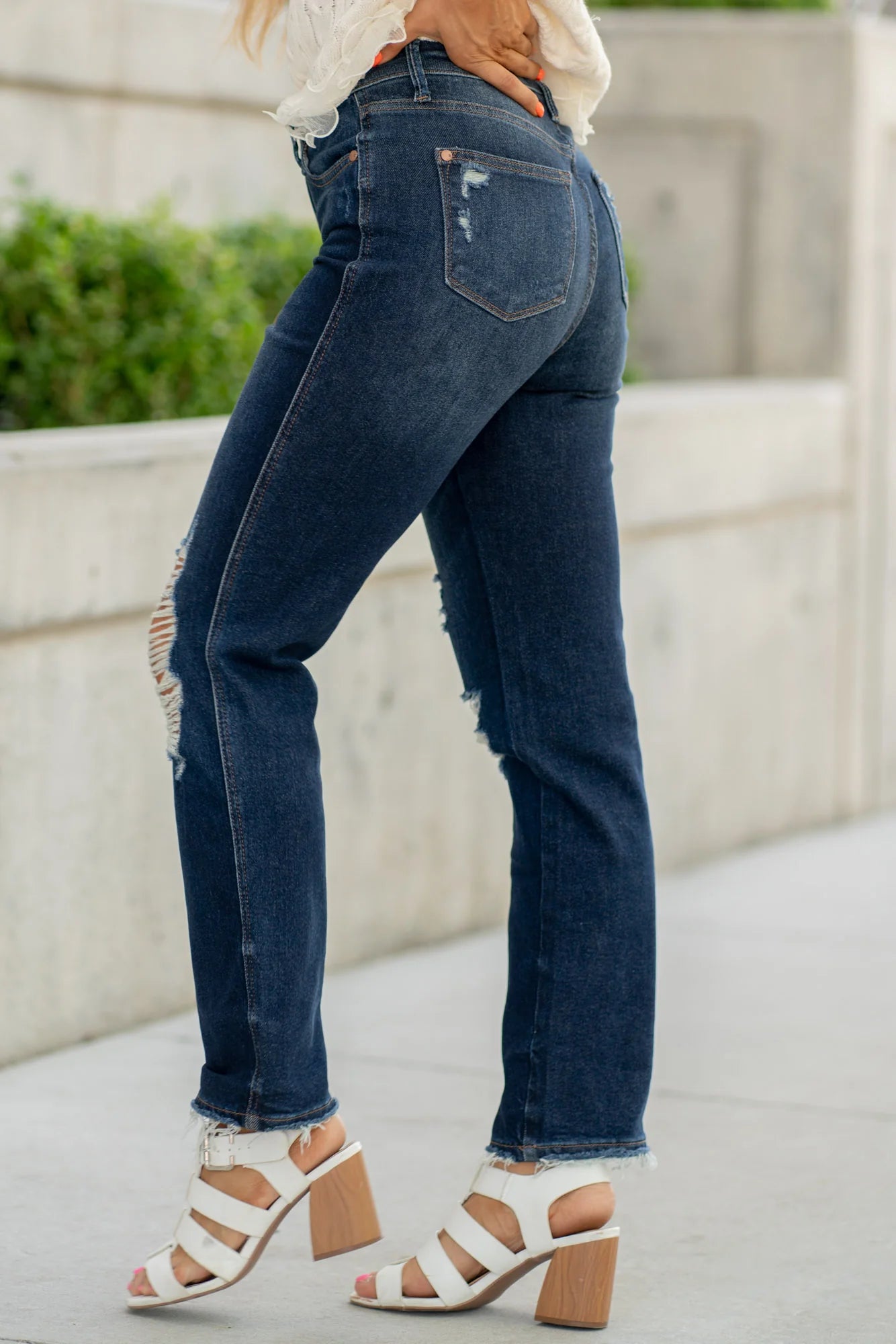 Michelle High Rise Magic Destroy Straight Leg Jean