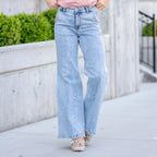 Aliana High Rise Wide Leg Twisted Inseam Jean