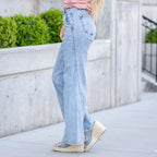 Aliana High Rise Wide Leg Twisted Inseam Jean