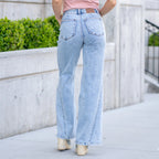 Aliana High Rise Wide Leg Twisted Inseam Jean
