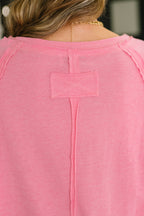 Nice to Each Other Raglan Sleeve Top in Fuchsia