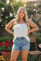 Sunny Days Ribbed Button Tank