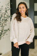 Petal Poise Floral Applique Pullover in Neutral