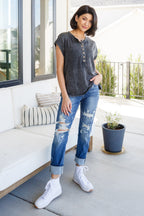 She's Alright Mineral Wash Sleeveless Henley