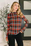She's Always Changing Plaid Lettuce Hem Top