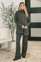 Signature Open Front Cardigan Set in Black