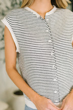 So Good It Hurts Cap Sleeve Button Down