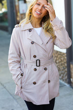 Put Together Taupe Double Breasted Lined Trench Coat
