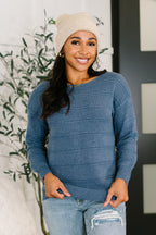 Take My Time Boatneck Textured Long Sleeve