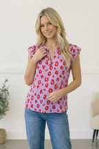 Wild Berry Ruffles Blouse