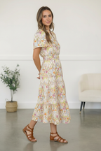 Petals in the Breeze Smocked Midi Dress
