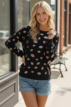Pucker Up Black Sweatshirt
