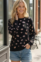 Pucker Up Black Sweatshirt