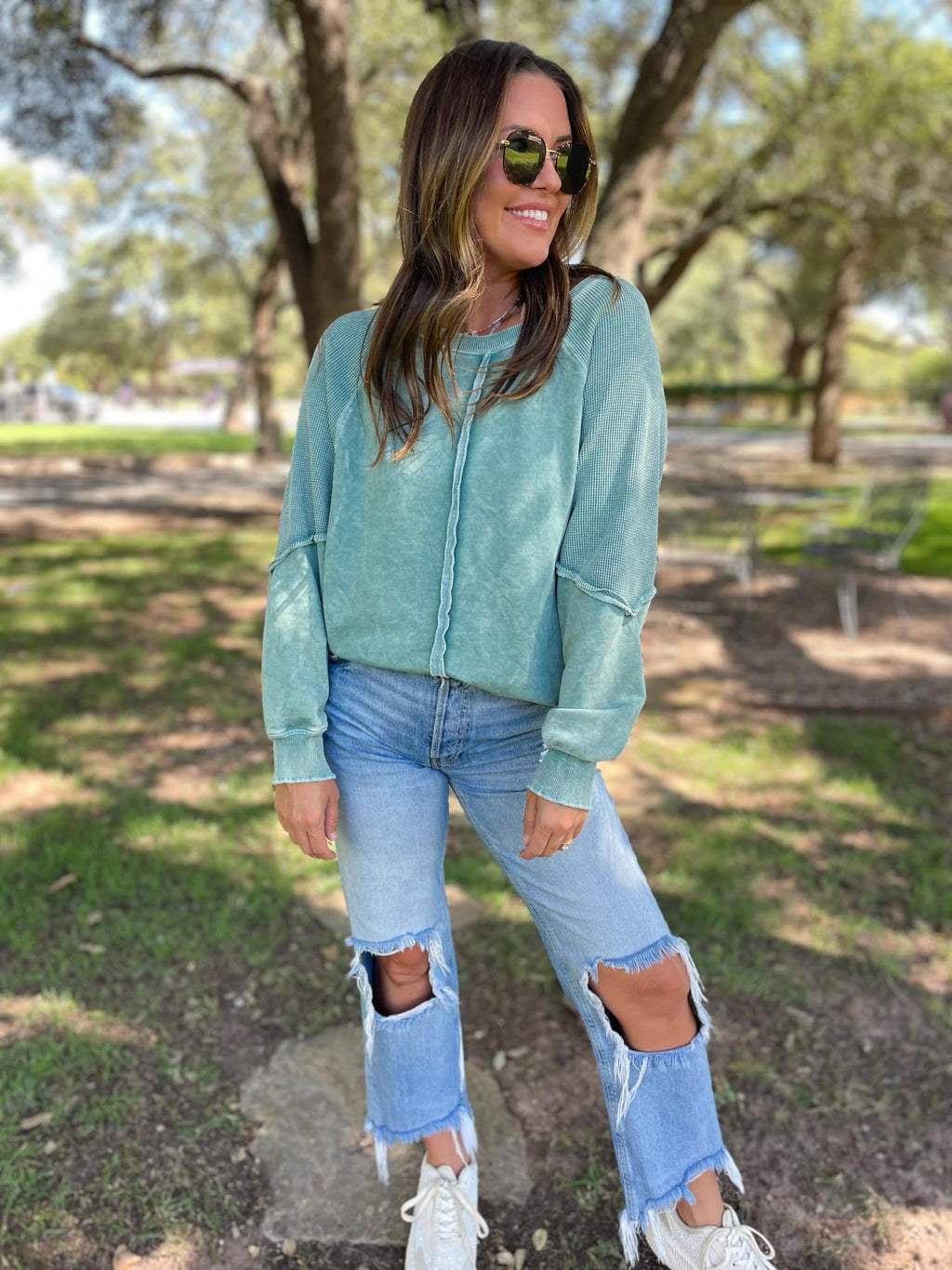 PREORDER: Tara Exposed Seam Sweatshirt