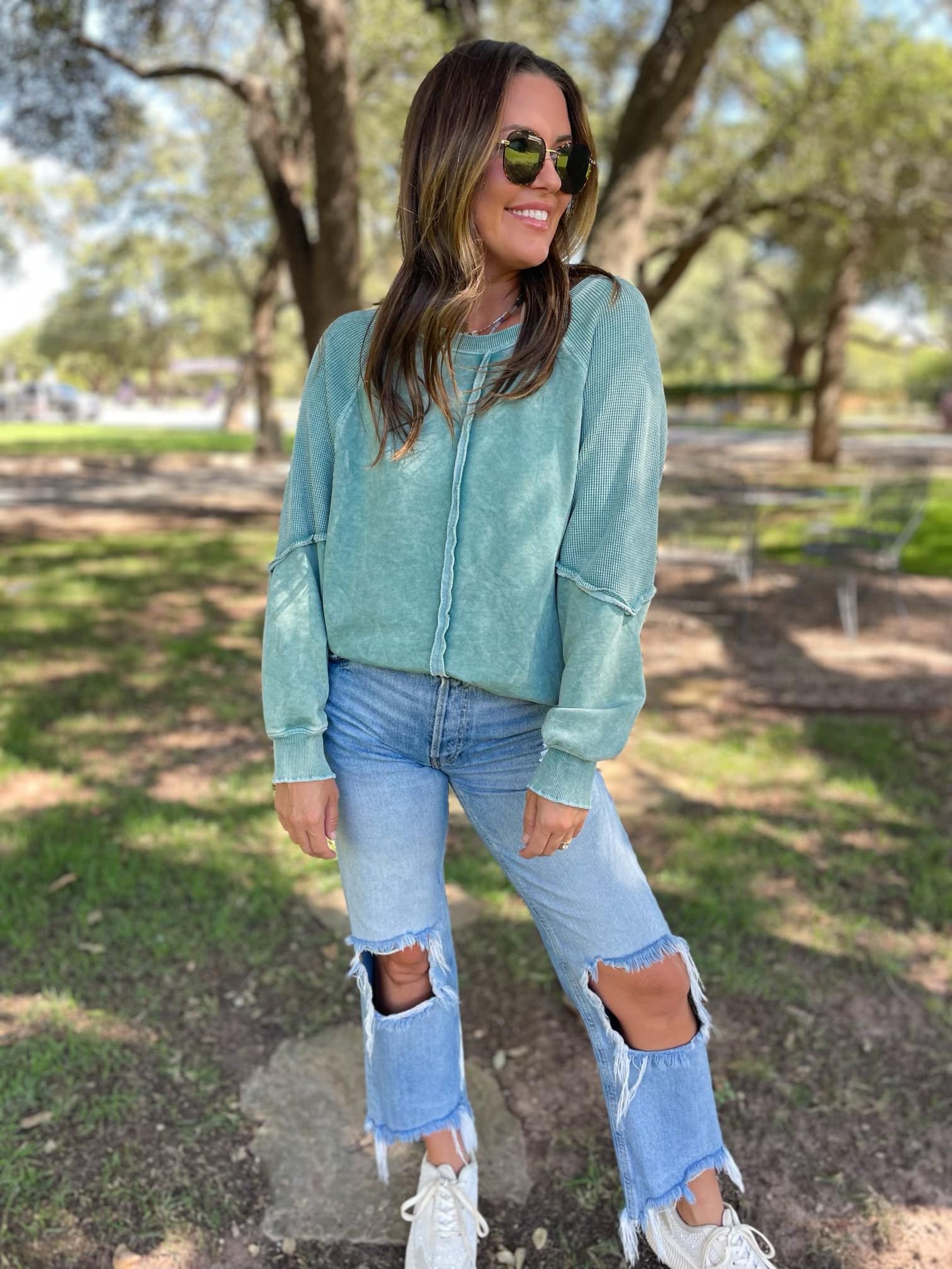 PREORDER: Tara Exposed Seam Sweatshirt