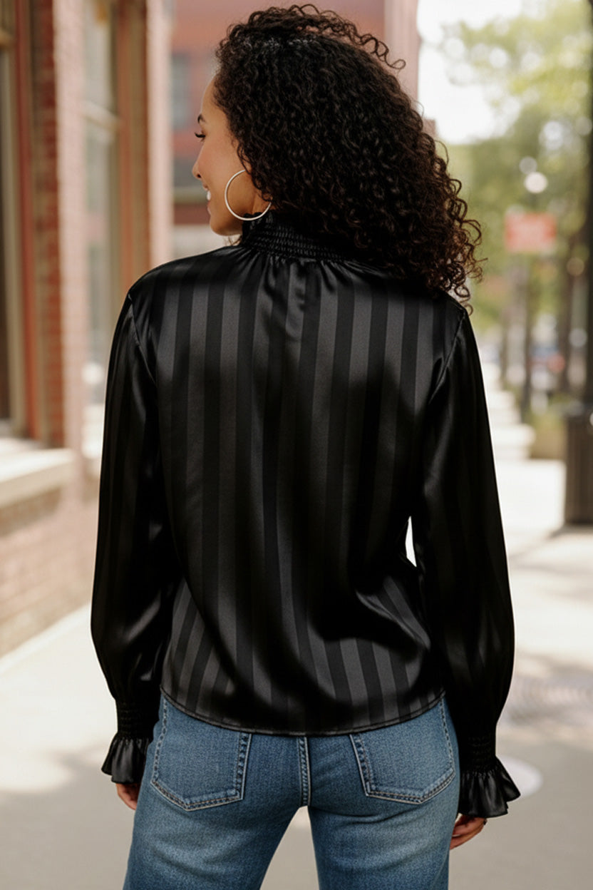 The Satin Scene High Neck Blouse