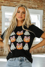 Bow Ghost & Pumpkin Graphic Tee