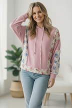 Sweet Spring Blossoms Color Block Hoodie