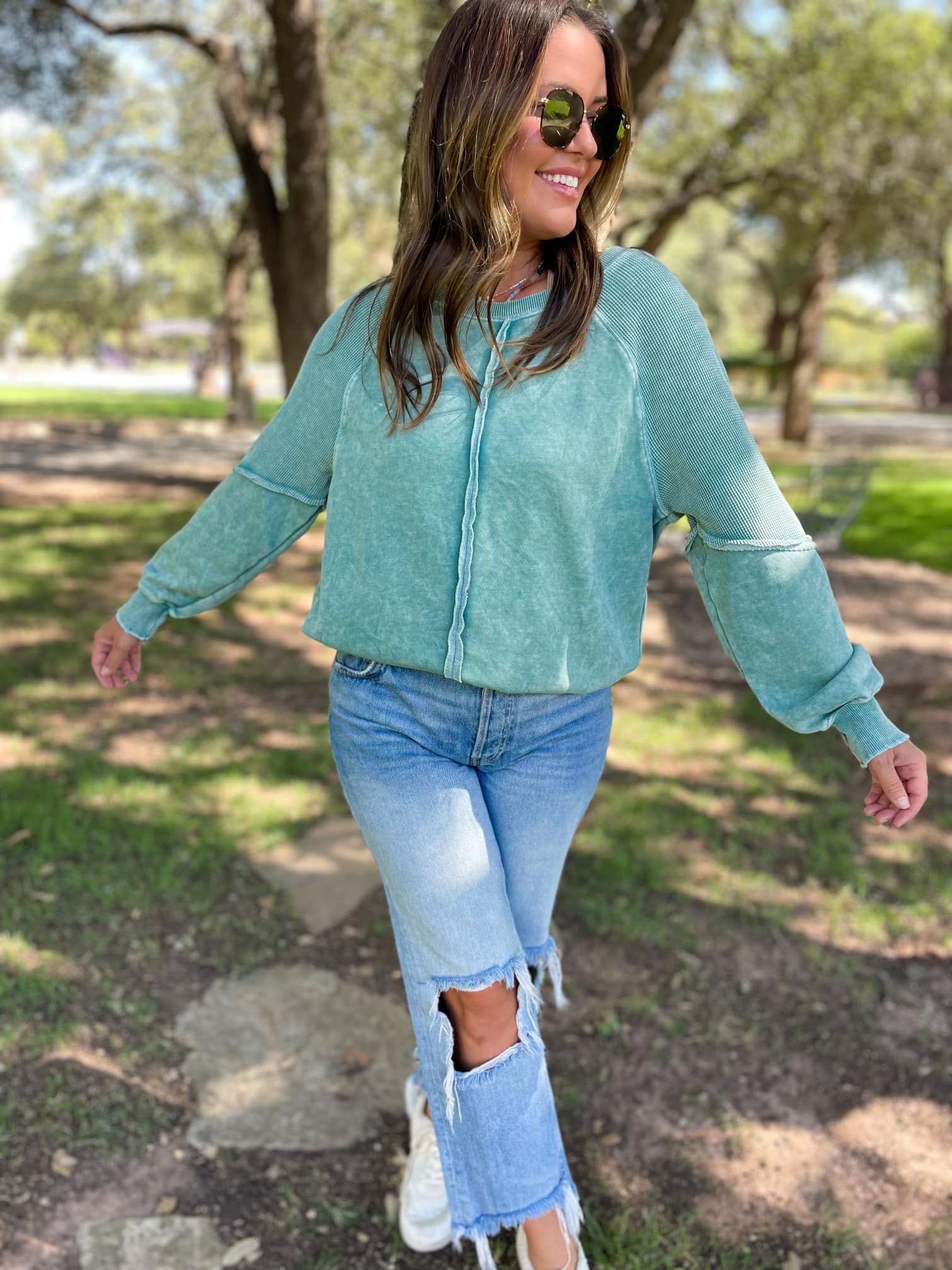 PREORDER: Tara Exposed Seam Sweatshirt