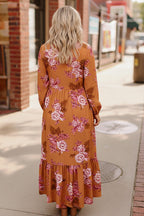 Everyone to the Dance Floor Terracotta Midi Dress