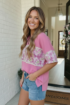 Best Friends Forever Pink Collared Top