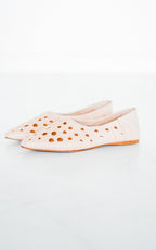 Harriette Leather Flats in Blush