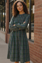 Cedar Lane Plaid Midi Dress