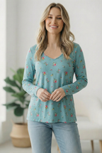 Mint To Be Floral Twist Top