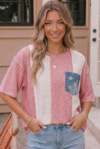 Stars and Stripes Eyelet Pocket Top