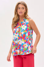 Dear Scarlett Lizzy Tank Top in Floral Aqua