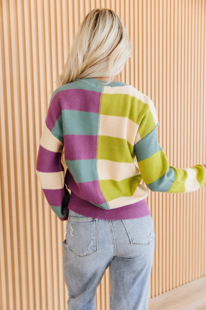 Anissa Striped Colorblock Sweater