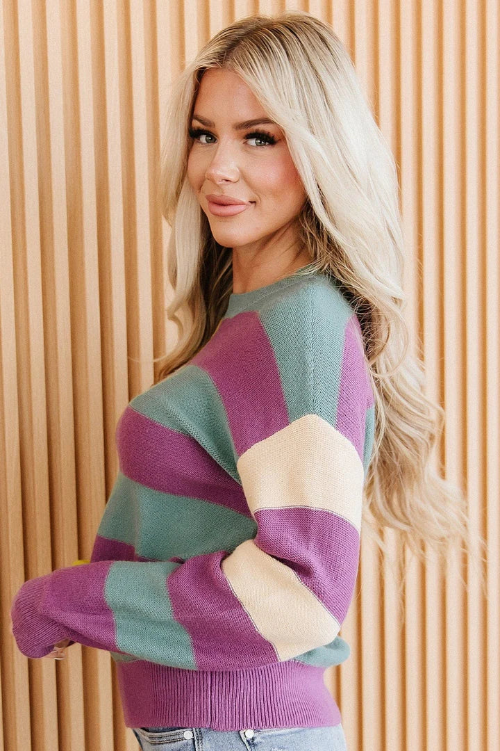 Anissa Striped Colorblock Sweater