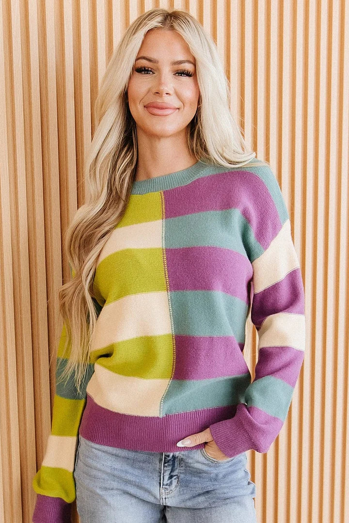 Anissa Striped Colorblock Sweater