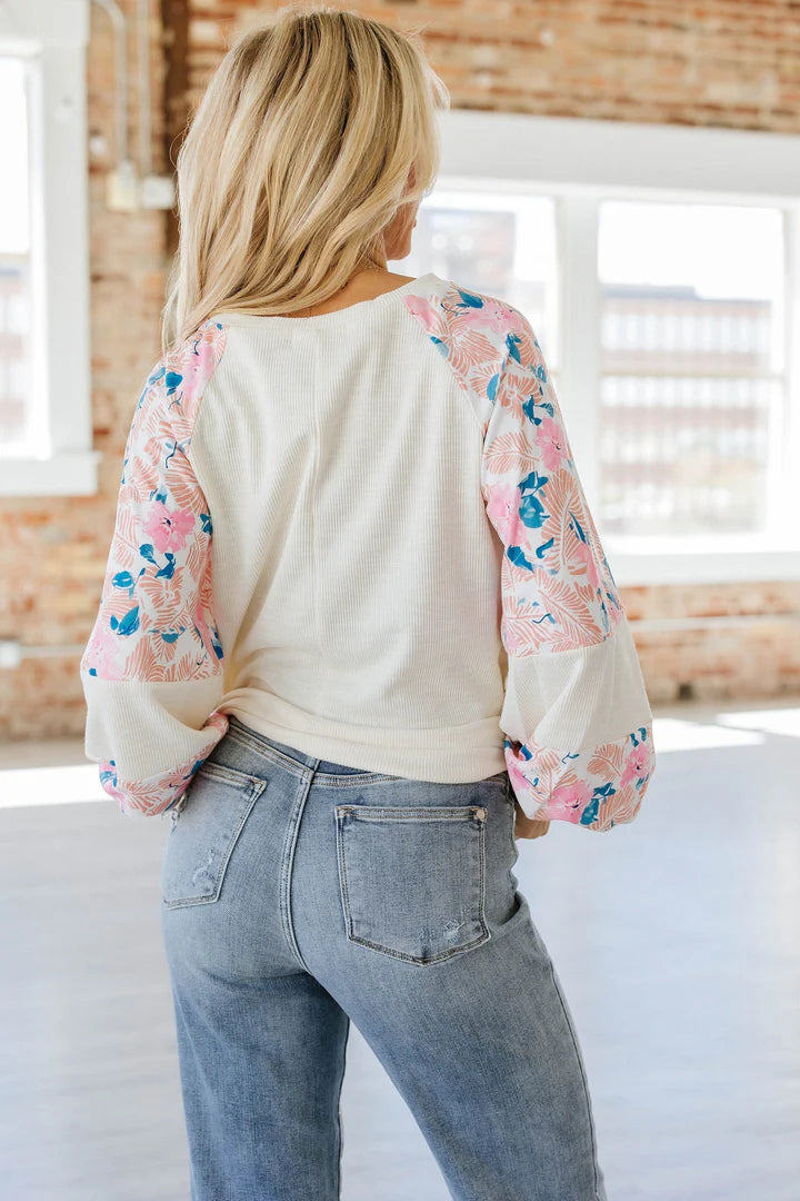 Norma Floral Balloon Sleeve Blouse