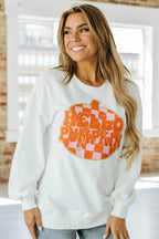 Hello Pumpkin Patched Long Sleeve Sweatshirt