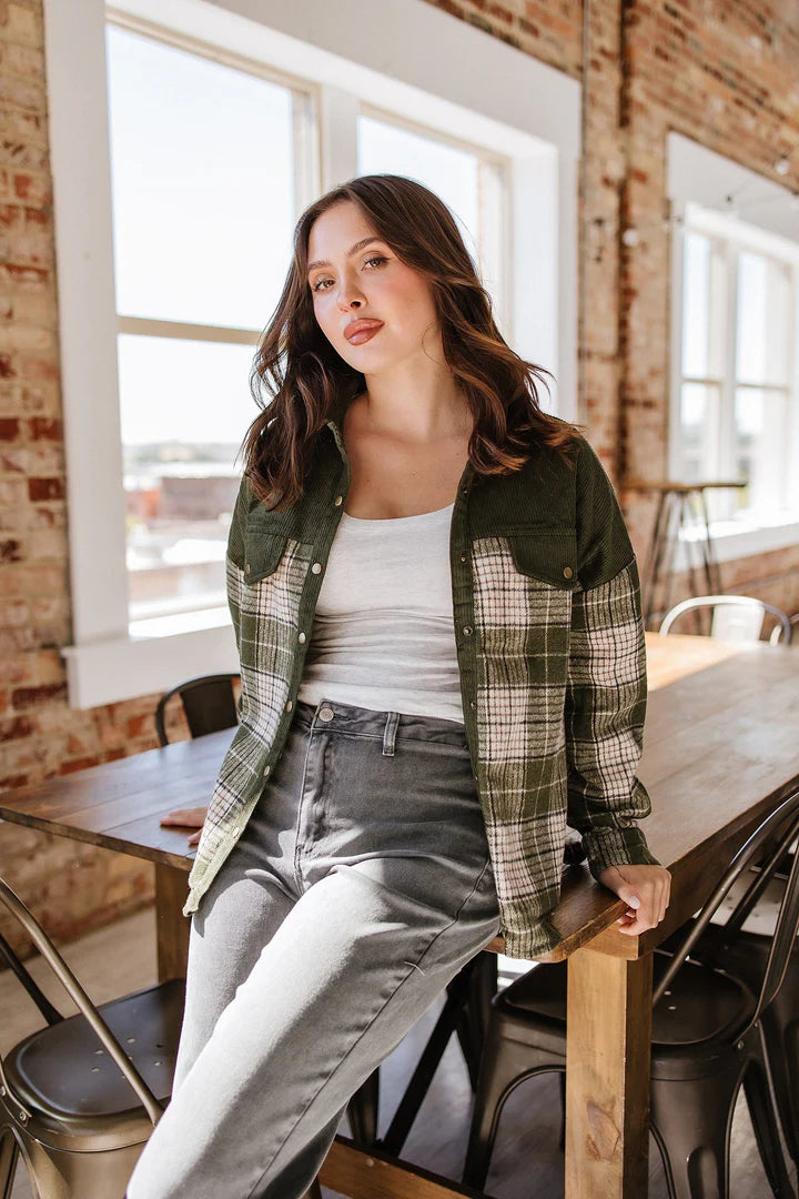 London Plaid Button Up Shacket