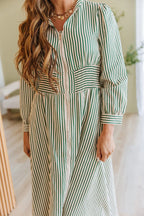 Eliza Striped Zip Midi Dress