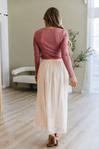 Eloise Embroidered Mesh Overlay Skirt