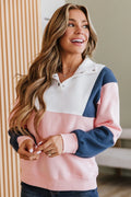 Easy Living Color Block Half Button Pullover